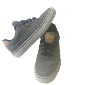 VANS Gray Canvas Padded Tongue/Ankle Cap Low-Top Lace Up Skate Shoes Mens Size 7